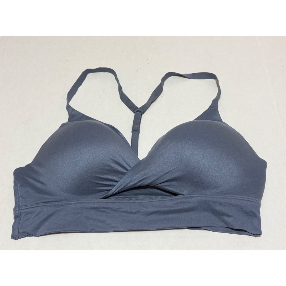Victorias Secret Uplift No Wire Bra 36C Slate Blue Twist Front Racerback T-Back